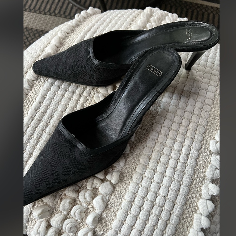 Vintage coach(bought in 1989) black mules.